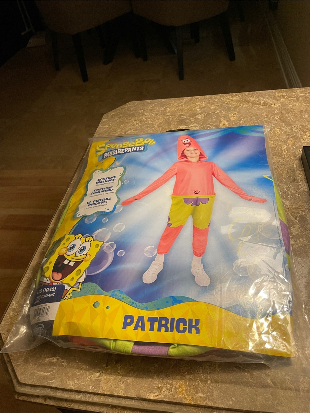 SpongeBob SquarePants Patrick Star Hooded Jumpsuit Costume Size L (10-12) Child